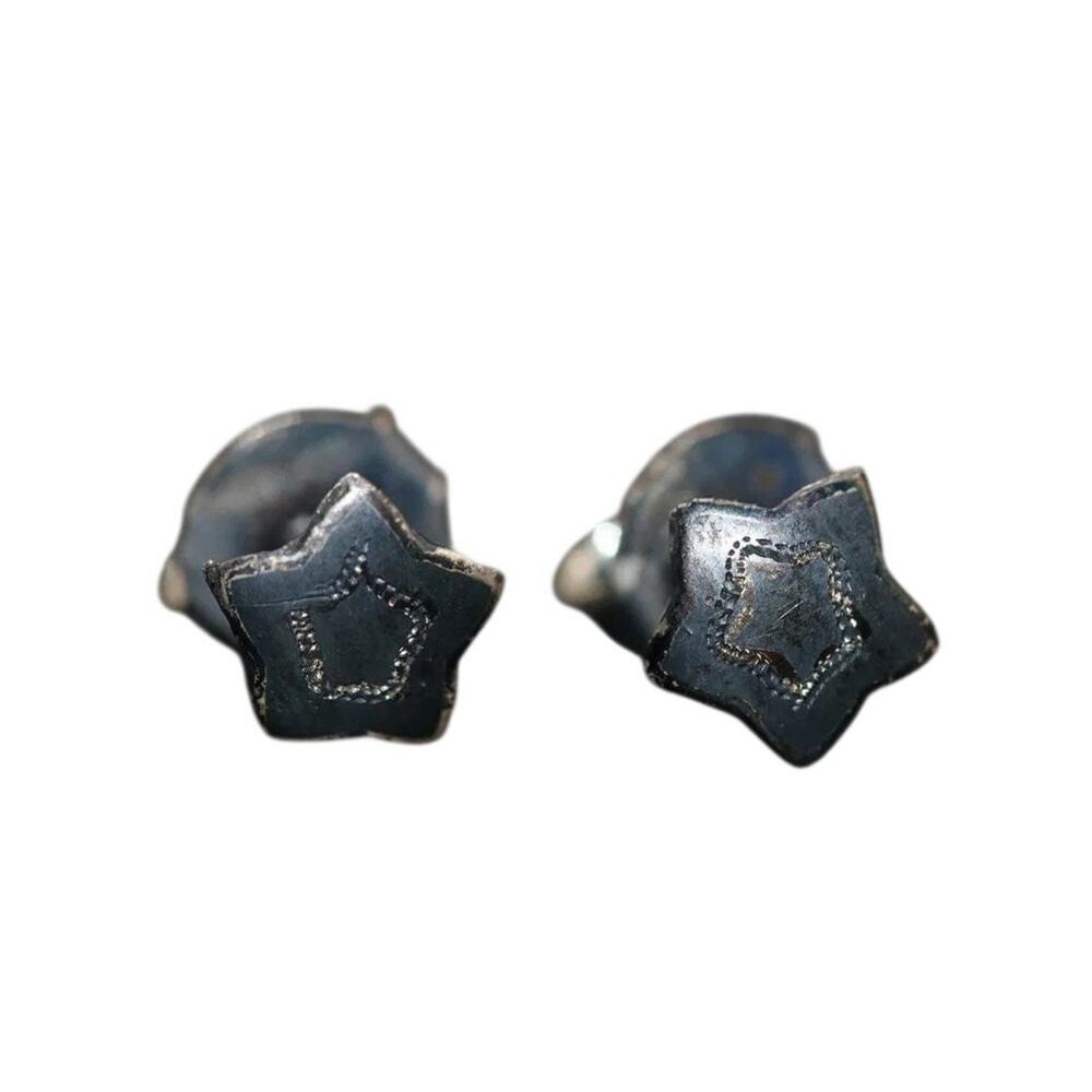 Vintage Sterling Silver Star Stud Earrings
